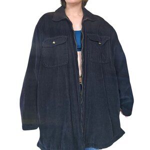 Vintage 90s High Sierra Black Sherpa Lined Corduroy Jacket Heavyweight Men's XXL